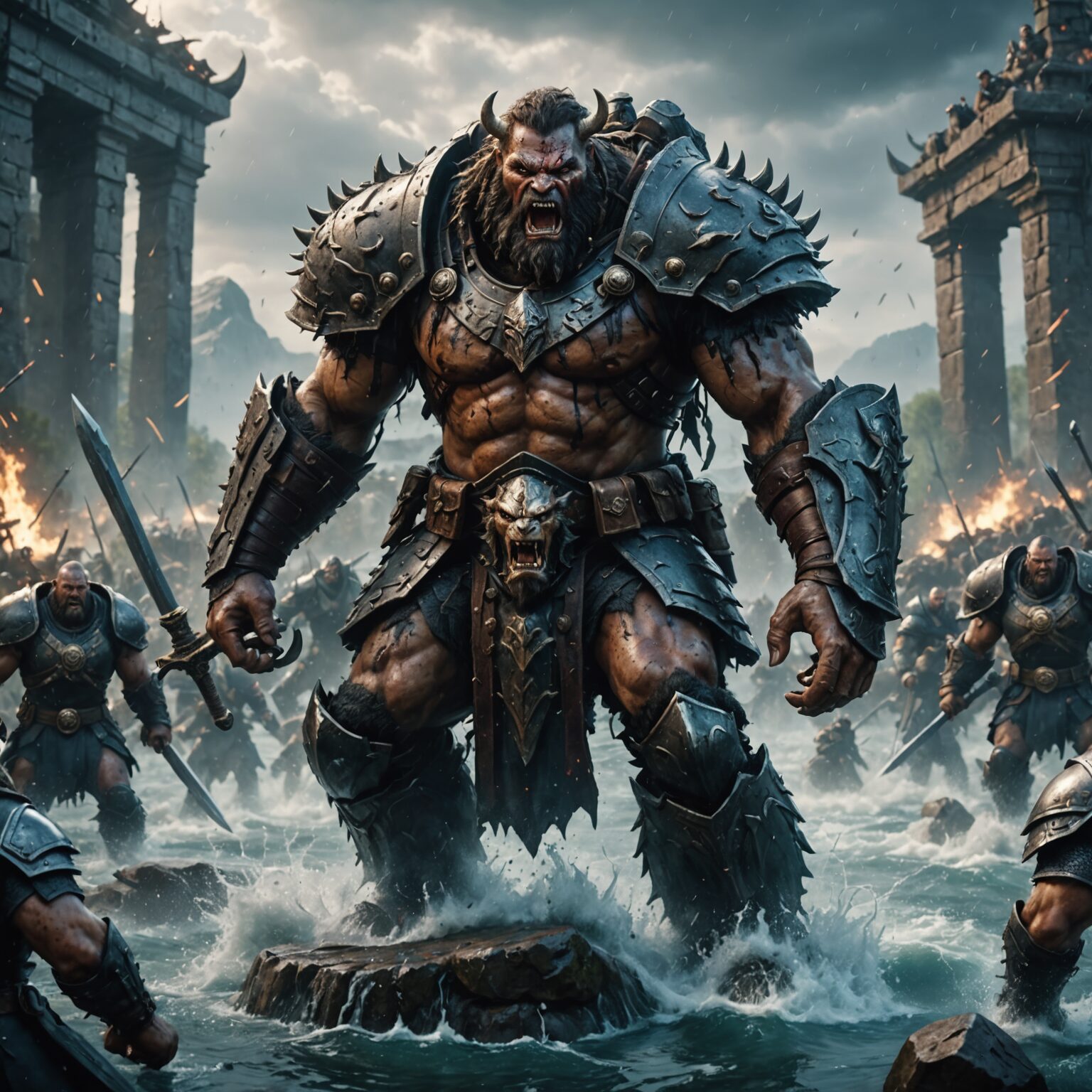 The Water Warlord: A Brutal Demon of the Battlefield The Water Warlord: A Brutal Demon of the Battlefield fantasy art