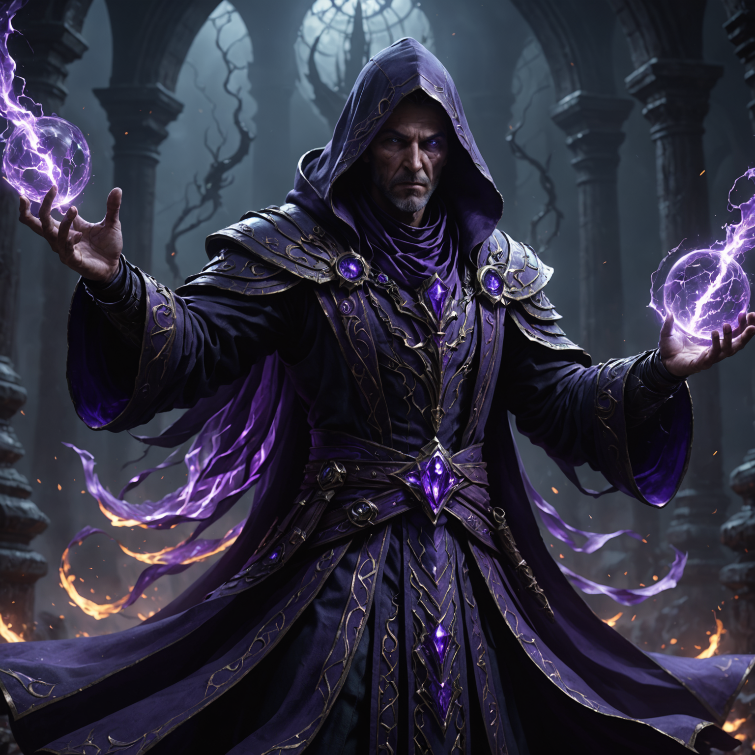 Void Sorcerer Fantasy Art – Master of Dark Energy fantasy art