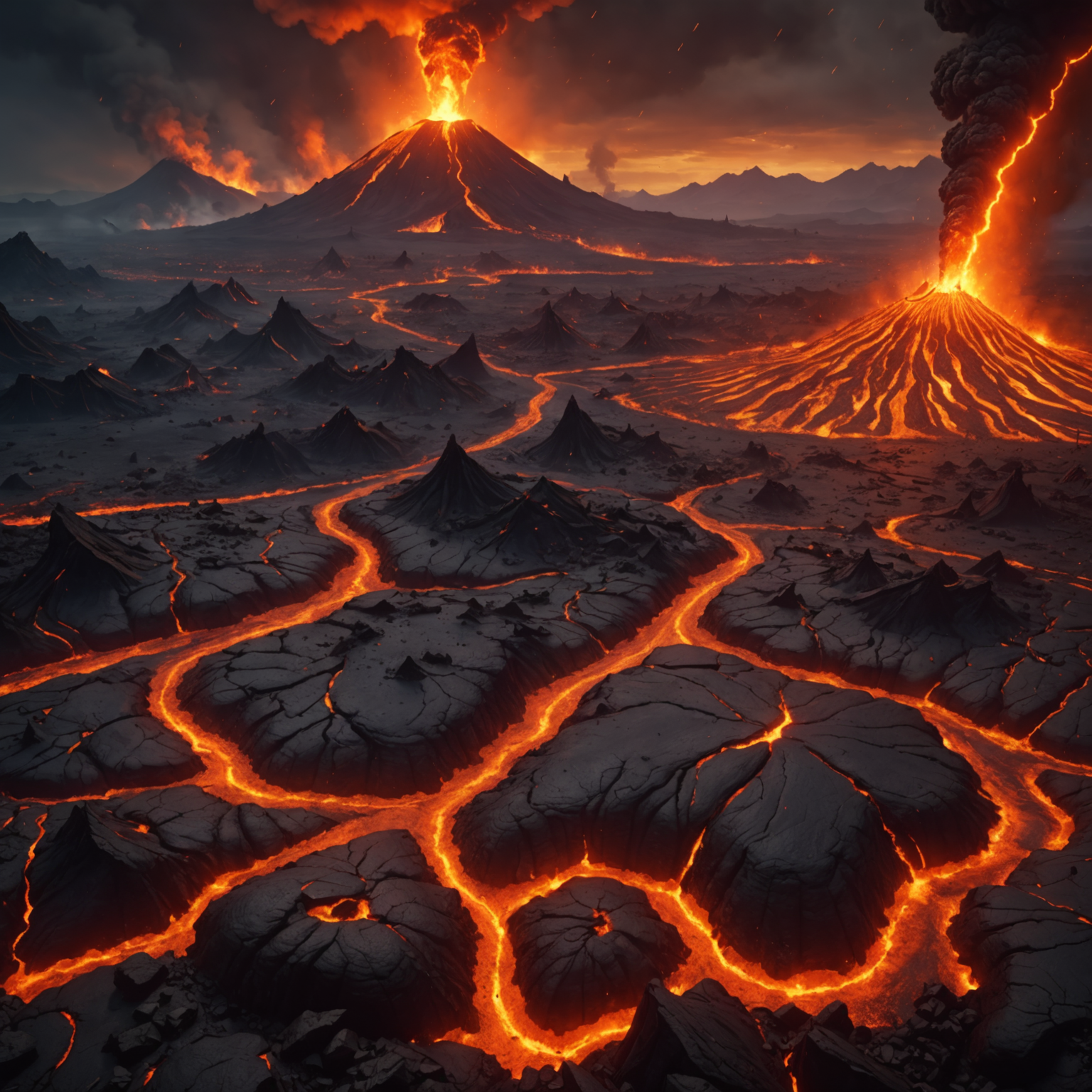 Volcanic Battlefield – Fantasy Environment of Fire and War Volcanic Battlefield – Fantasy Environment of Fire and War fantasy art